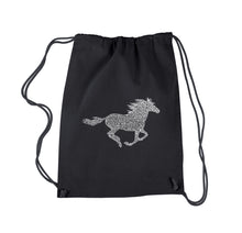 Load image into Gallery viewer, Horse Breeds -  Drawstring Word Art Backpack