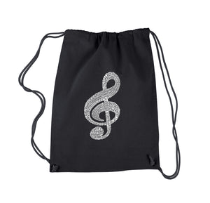 Music Note -  Drawstring Backpack