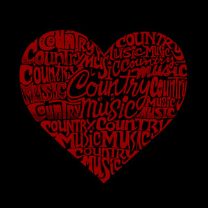 Country Music Heart - Men's Word Art Hooded Sweatshirt