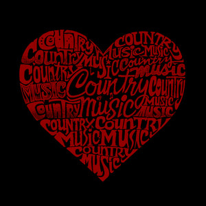 Country Music Heart - Women's Word Art Long Sleeve T-Shirt