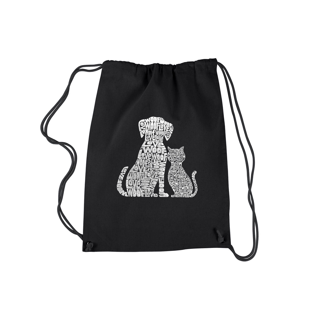 Dogs and Cats  - Drawstring Backpack