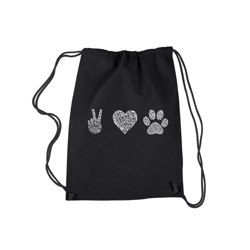 Peace Love Dogs  - Drawstring Backpack