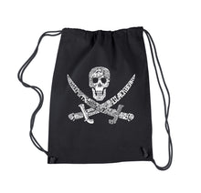 Load image into Gallery viewer, PIRATE CAPTAINS, SHIPS AND IMAGERY - Drawstring Backpack