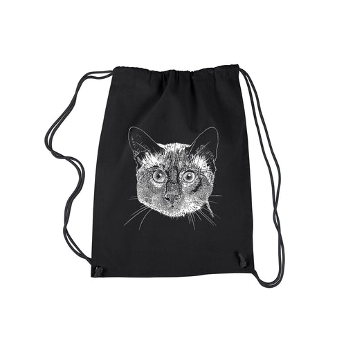 Siamese Cat  - Drawstring Backpack
