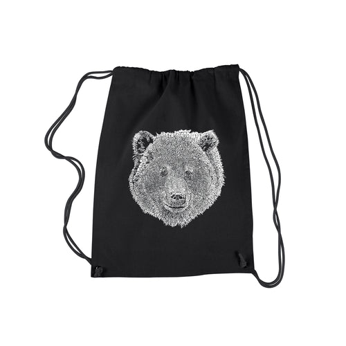 Bear Face  - Drawstring Backpack