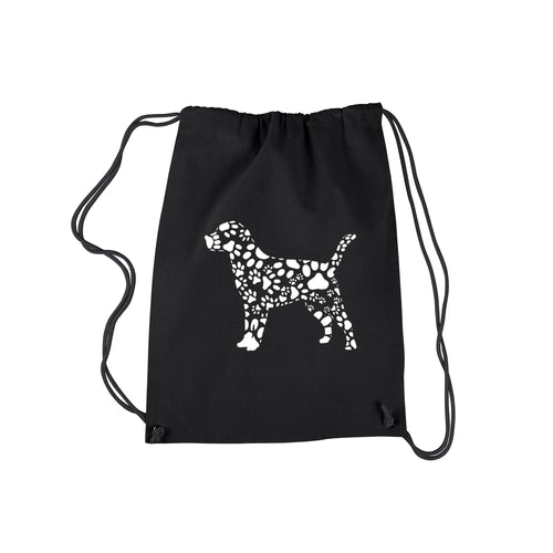 Dog Paw Prints  - Drawstring Backpack
