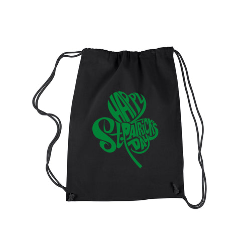 St Patricks Day Shamrock  - Drawstring Backpack