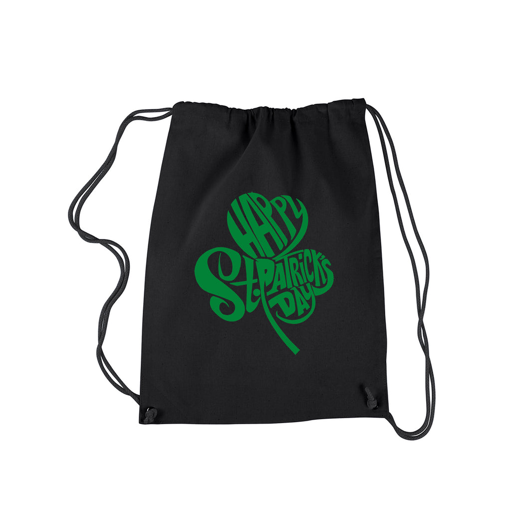 St Patricks Day Shamrock  - Drawstring Backpack