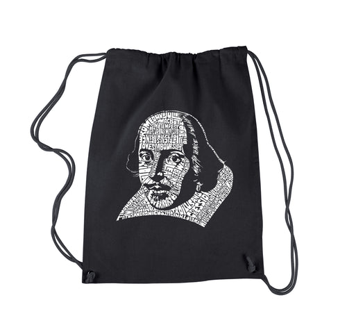 THE TITLES OF ALL OF WILLIAM SHAKESPEARE'S COMEDIES & TRAGEDIES - Drawstring Backpack