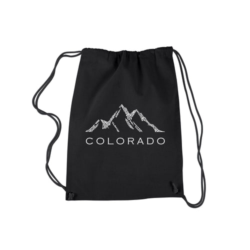 Colorado Ski Towns  - Drawstring Backpack