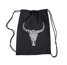 Load image into Gallery viewer, Texas Skull - Drawstring Backpack