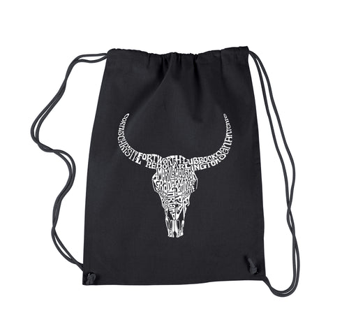 Texas Skull - Drawstring Backpack