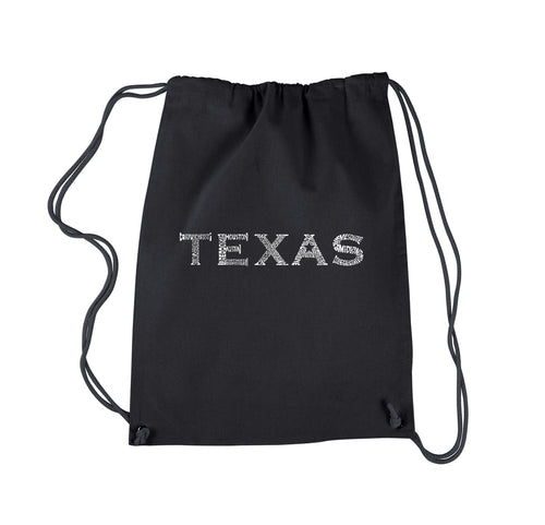 THE GREAT CITIES OF TEXAS - Drawstring Backpack