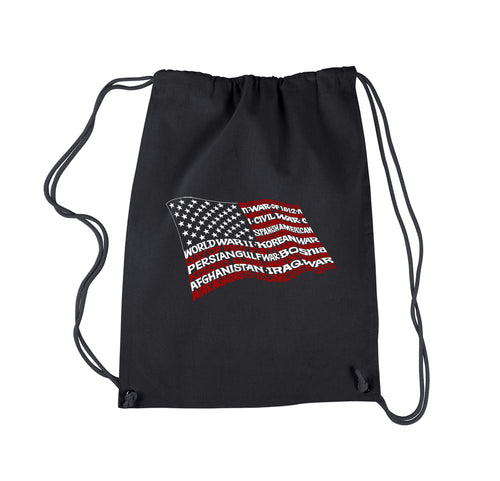 American Wars Tribute Flag - Drawstring Backpack