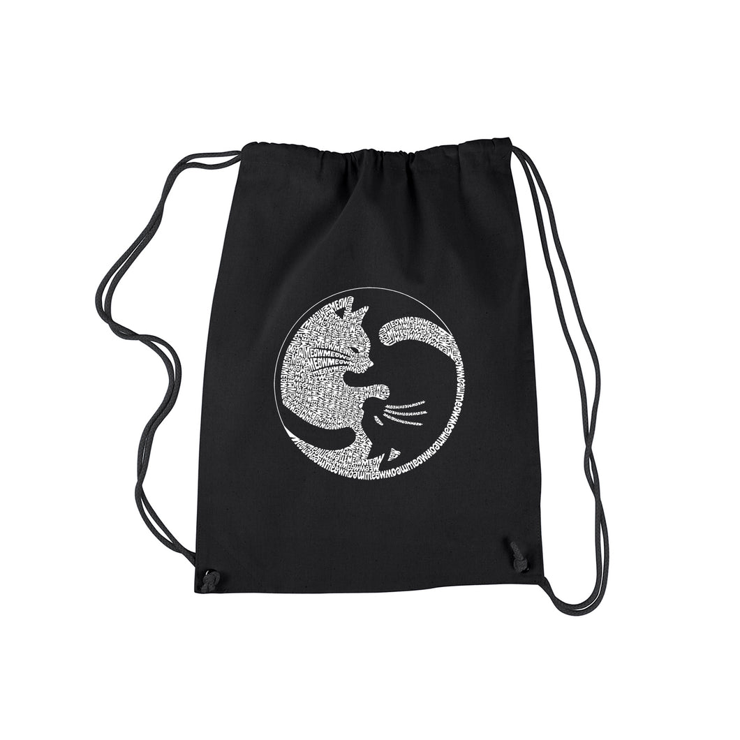 Yin Yang Cat  - Drawstring Backpack