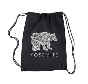 Yosemite Bear -  Drawstring Word Art Backpack