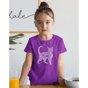Cat - Girl's Word Art T-Shirt