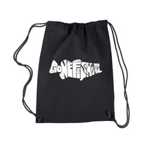 Load image into Gallery viewer, Bass Gone Fishing - Drawstring Backpack