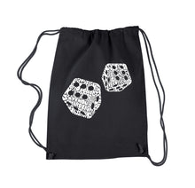 Load image into Gallery viewer, DIFFERENT ROLLS THROWN IN THE GAME OF CRAPS - Drawstring Backpack