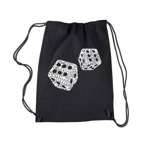 DIFFERENT ROLLS THROWN IN THE GAME OF CRAPS - Drawstring Backpack