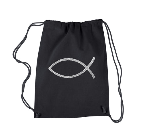 JESUS FISH - Drawstring Backpack