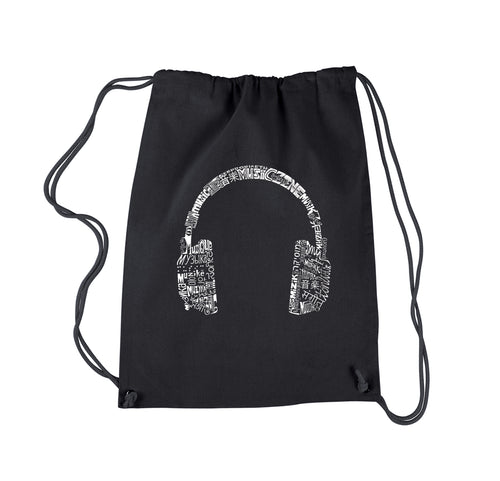 Music in Different Languages Headphones - Drawstring Backpack