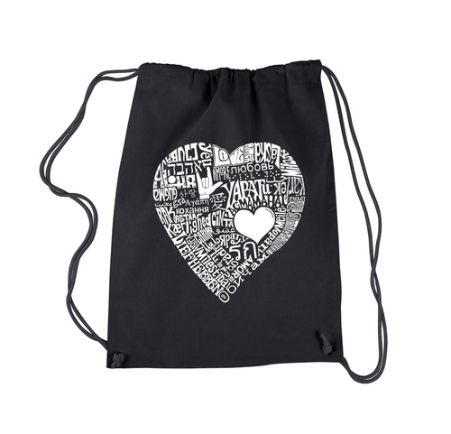 LOVE IN 44 DIFFERENT LANGUAGES - Drawstring Backpack