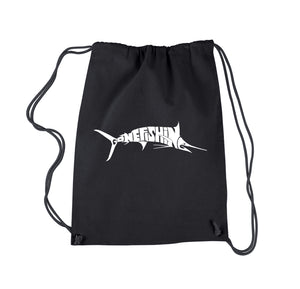 Marlin Gone Fishing - Drawstring Backpack