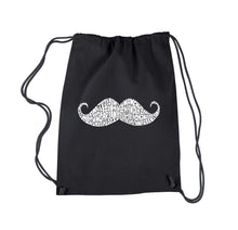 Load image into Gallery viewer, WAYS TO STYLE A MOUSTACHE - Drawstring Backpack