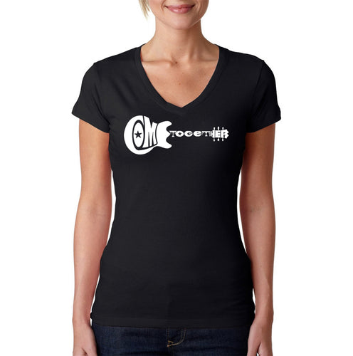 COME TOGETHER - Women's Word Art V-Neck T-Shirt