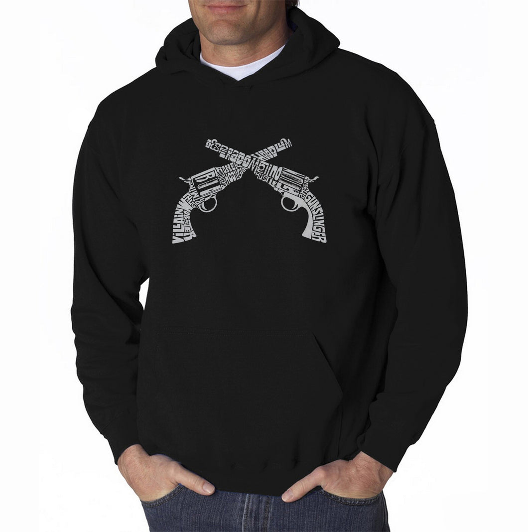 CROSSED PISTOLS - Men's Word Art Hooded Sweatshirt