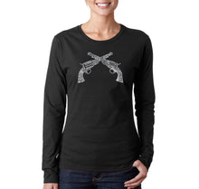 Load image into Gallery viewer, CROSSED PISTOLS - Women&#39;s Word Art Long Sleeve T-Shirt