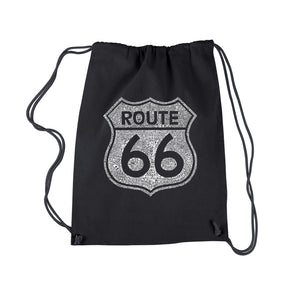 CITIES ALONG THE LEGENDARY ROUTE 66 - Drawstring Backpack