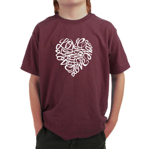 LOVE - Boy's Word Art T-Shirt