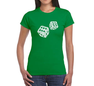 DIFFERENT ROLLS THROWN IN THE GAME OF CRAPS - Women's Word Art T-Shirt