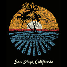 Load image into Gallery viewer, LA Pop Art Women&#39;s Dolman Cut Word Art Shirt - Cities In San Diego