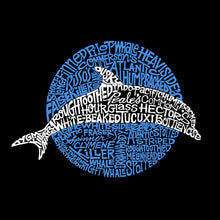 Load image into Gallery viewer, LA Pop Art Women&#39;s Dolman Word Art Shirt - Species of Dolphin