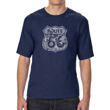 Load image into Gallery viewer, Stops Along Route 66 - Men&#39;s Tall Word Art T-Shirt