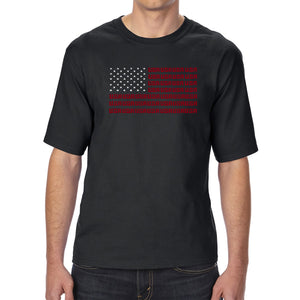 USA Flag  - Men's Tall and Long Word Art T-Shirt