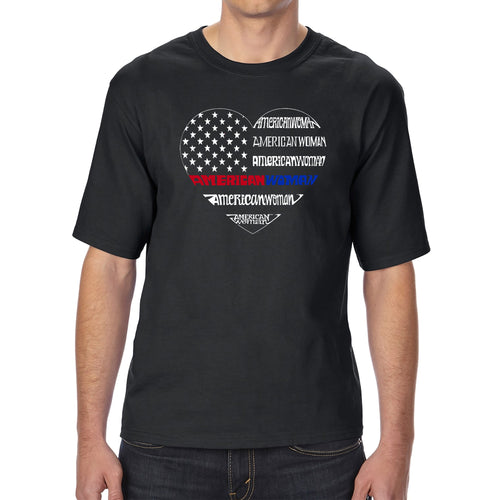 American Woman  - Men's Tall and Long Word Art T-Shirt