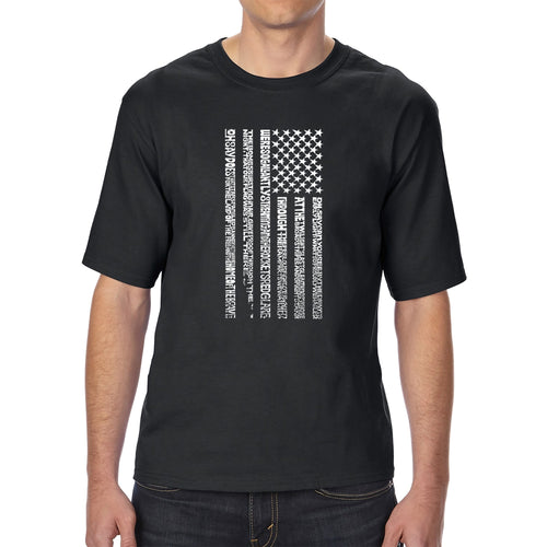National Anthem Flag - Men's Tall Word Art T-Shirt