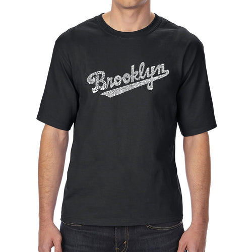 Brooklyn Neighborhoods  - Men's Tall and Long Word Art T-Shirt