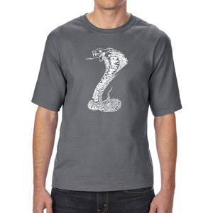 Types of Snakes - Men's Tall Word Art T-Shirt