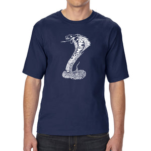 Types of Snakes - Men's Tall Word Art T-Shirt
