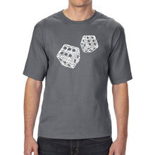 Load image into Gallery viewer, DIFFERENT ROLLS THROWN IN THE GAME OF CRAPS - Men&#39;s Tall Word Art T-Shirt