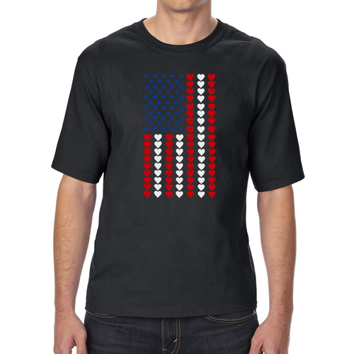 Heart Flag - Men's Tall and Long Word Art T-Shirt
