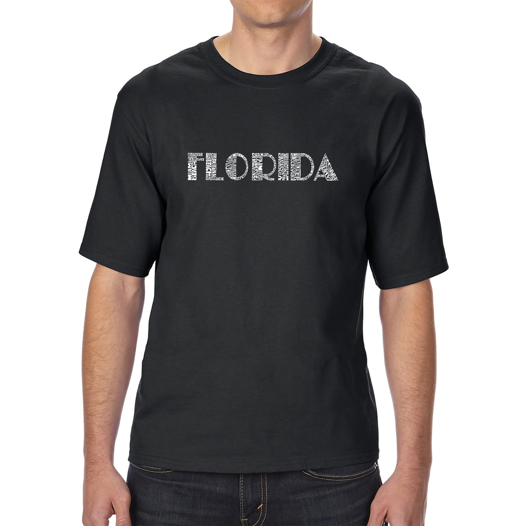 POPULAR CITIES IN FLORIDA - Men's Tall Word Art T-Shirt