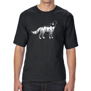Howling Wolf  - Men's Tall and Long Word Art T-Shirt