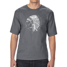 Load image into Gallery viewer, POPULAR NATIVE AMERICAN INDIAN TRIBES - Men&#39;s Tall Word Art T-Shirt