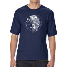 Load image into Gallery viewer, POPULAR NATIVE AMERICAN INDIAN TRIBES - Men&#39;s Tall Word Art T-Shirt